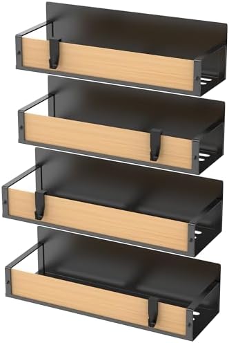 HuggieGems 4 Pack Magnetic Spice Storage Rack Organizer