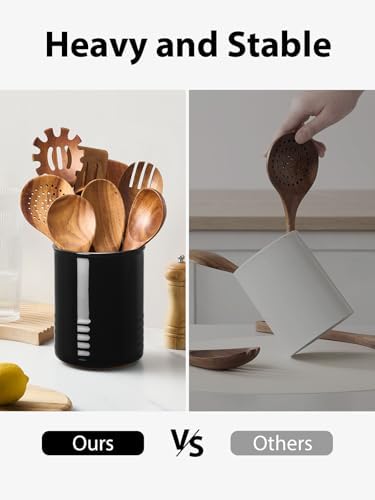 ABRUTY Utensil Holder, 6.7" Ceramic Kitchen Utensil Crock