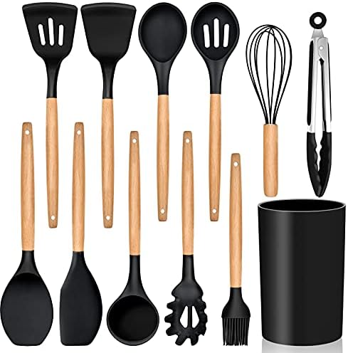 Kitchen Utensils Set of 12, E-far Silicone Cooking Utensils