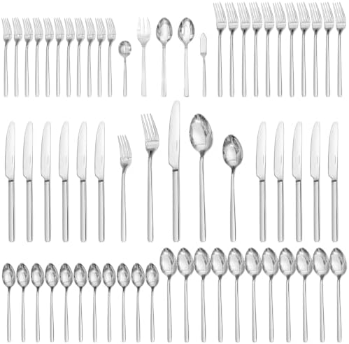 KINGSTONE 65 Piece Silverware Set