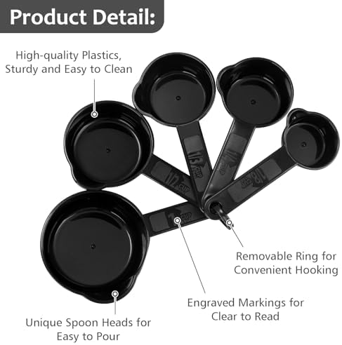 Accmor Measuring Cups & Spoons Set, Plastic Cooking Baking Tools Measuring