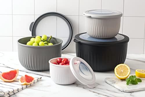 COOK WITH COLOR Prep Bowls with Lids- Wide and Deep Nesting Plastic Small