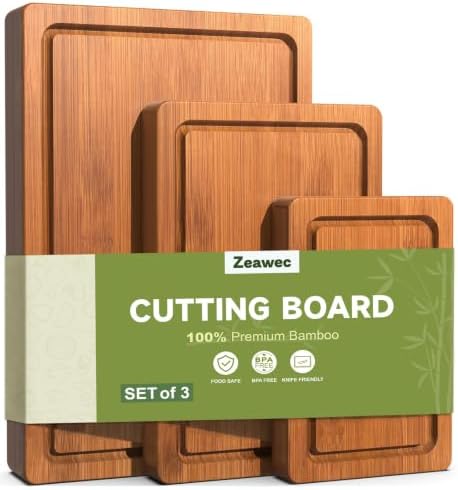 3-Piece Set Deep-Carbonized Bamboo Cutting Board