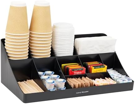 Mind Reader Cup and Condiment Station, Countertop Organizer, Coffee Bar