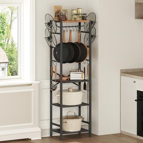 MAHANCRIS 4-Tier Pot Rack, Pots and Pans Organizer