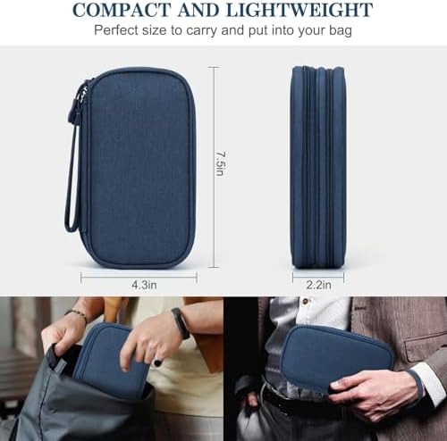 FYY Electronic Organizer, Travel Tech Pouch Bag, Cable Organizer Navy