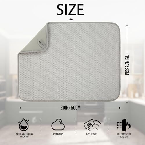 2 Pack Microfiber Dish Drying Mat