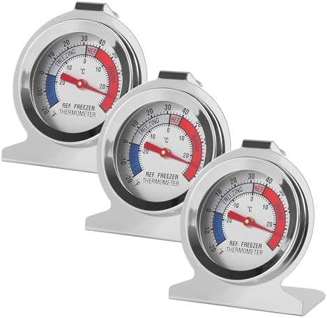 3Pcs Refrigerator Thermometer -30~30°C/-20~80°F Fridge Analog Freezer