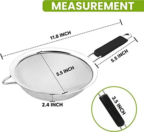 Fine Mesh Strainer with thermo plastic rubber handle