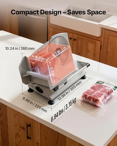 VEVOR Meat Slicer, 6.7" Electric Deli Slicer Machine
