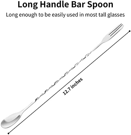 Cuttte 2pcs Bar Spoon Cocktail Mixing Spoons