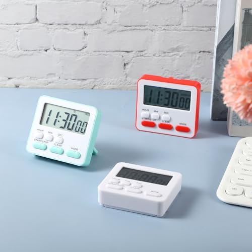Weewooday 12 Pcs Digital Kitchen Magnetic Timer Bulk Classroom Count up