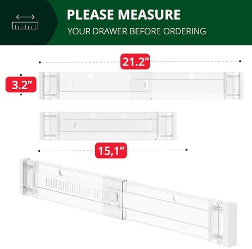 Clear Drawer Dividers Organizers, Adjustable Expandable Drawer Divider Organizer