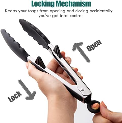 9" Kitchen Tongs for Cooking