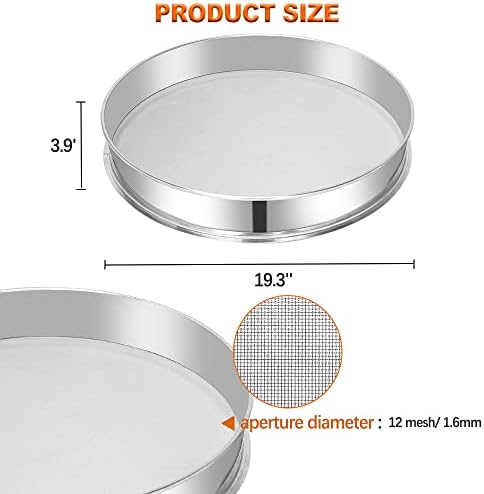 Sidasu 19.6" Vibrating Sifter Mesh Screen, 12 Mesh Replacement Sieve