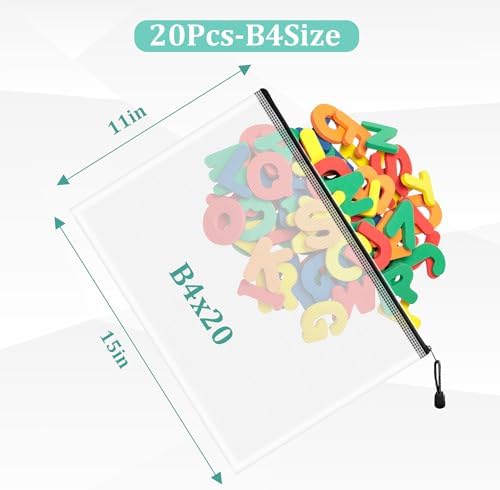 20pcs Mesh Zipper Pouch Bags, B4 Sizes Zipper Pouch, Mesh Bags