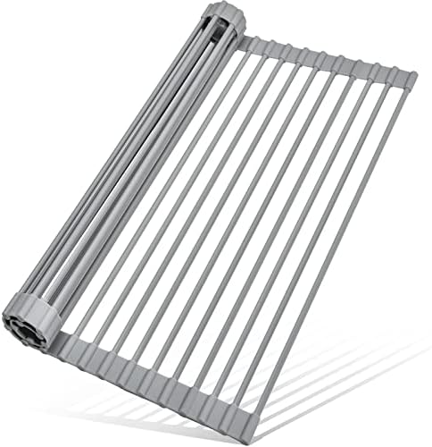 MERRYBOX Roll Up Dish Drying Rack, Over The Sink Dish Rack Foldable,