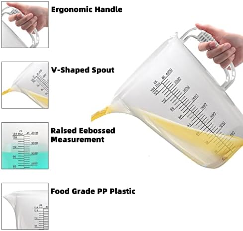 Luvan 1 Gallon Measuring Pitcher, Large Measuring Cup