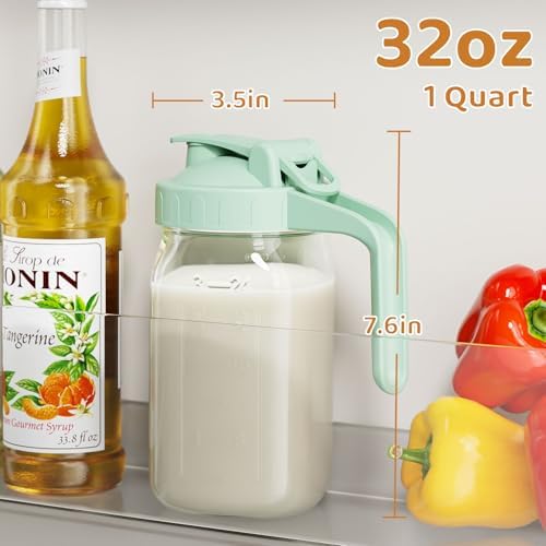 32 oz Breast Milk Pitcher, Glass Mason Jar Pitcher