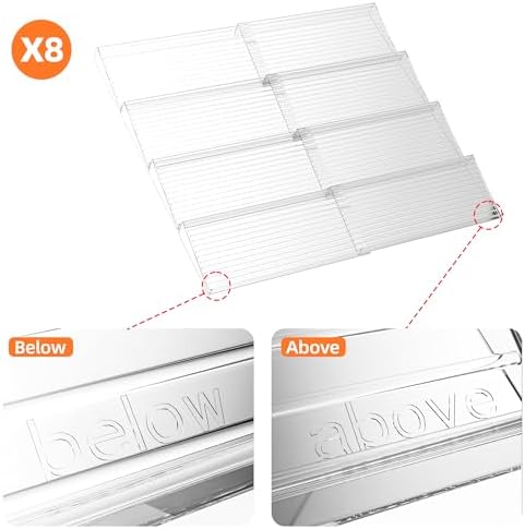 MUDEELA Clear Spice Drawer Organizer, 4 Tier- 2 Set
