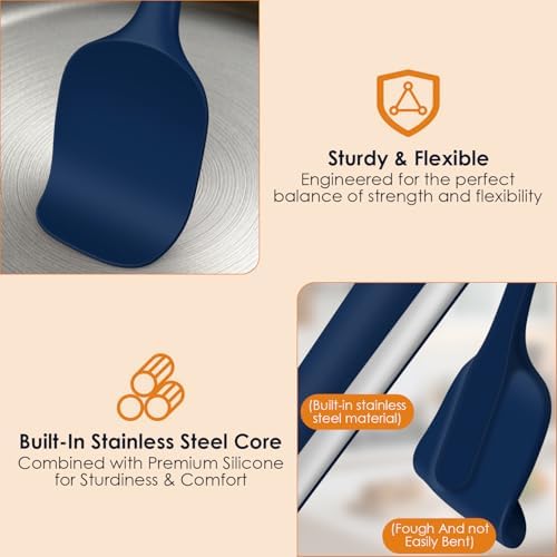 5-Piece Silicone Spatula Set, Reinforced Core & Connections