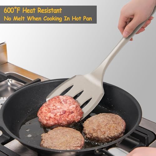 Silicone Spatula Set, 600°F Heat Resistant Silicone Spatula Turner Flipper