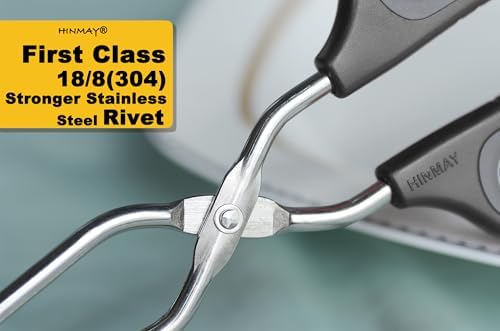 HINMAY Stainless Steel Scissor Tongs Cooking Tongs Set
