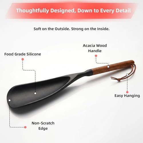 Silicone Cooking Spoon Spatula for Nonstick Cookware, Heat Resistant