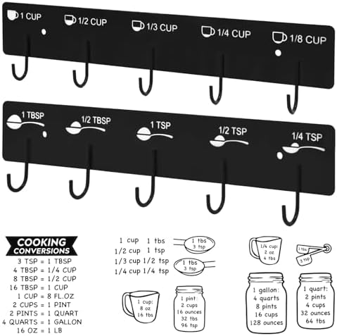 Premium Measuring Cups and Spoons Hanging Rack