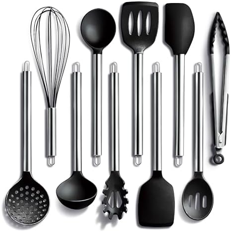 COOK WITH COLOR Silicone Cooking Utensils, Kitchen Utensil Set, Cooking Utensils