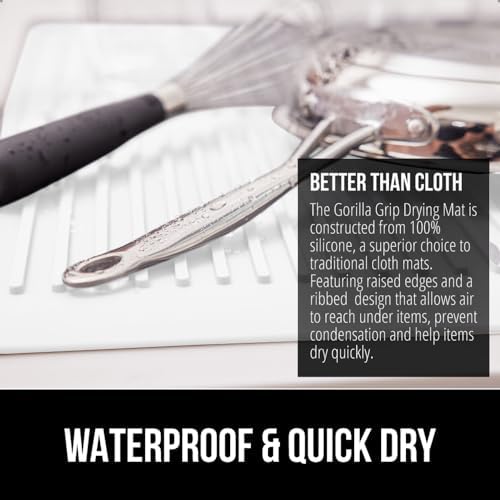 GORILLA GRIP Patented BPA-Free Silicone Dish Drying Mat