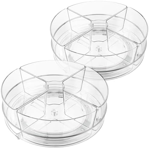 2 Pack Lazy Susan Organizer, 9 inch Rotating Storage Organizer
