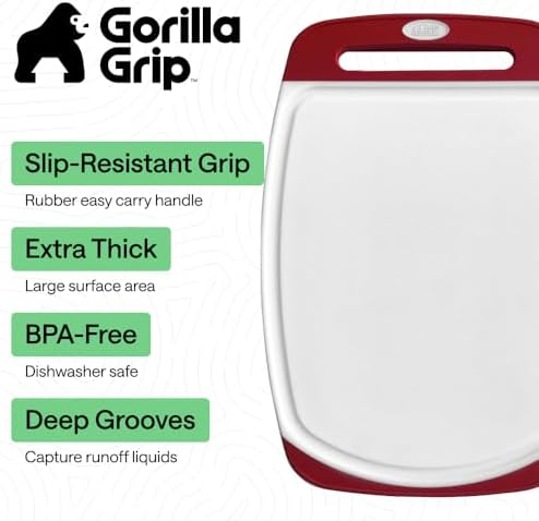 GORILLA GRIP BPA-Free Reversible Kitchen Cutting Board