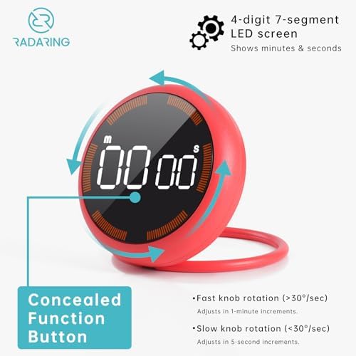 Rose Quick Que Kitchen Timers, Visual timers Large LED Display Magnetic