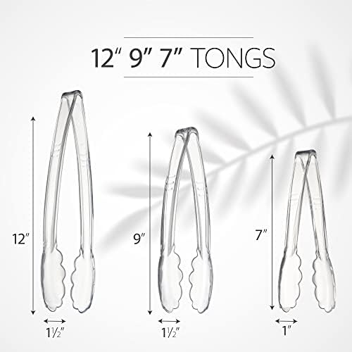 PlasticPro Clear Serving Tongs Combo Set