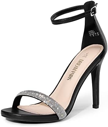 Women's Black Stiletto Ankle Strap Sandals Open Toe Party Heels - Image 21
