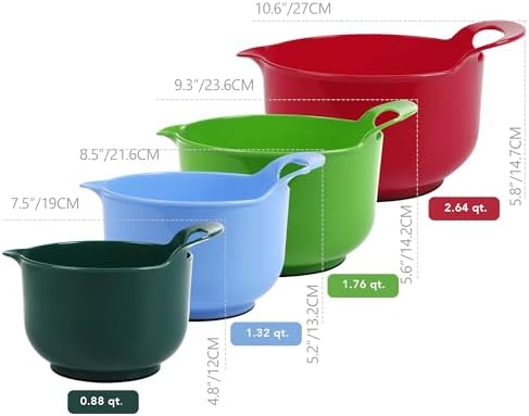 BoxedHome 4 Pack Nesting Mixing Bowl Christmas Set