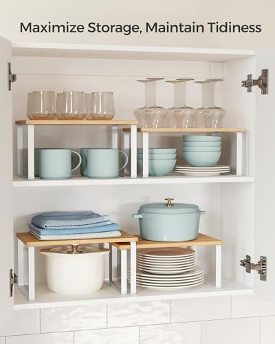 SONGMICS Cabinet Organizer Shelf, Kitchen Storage