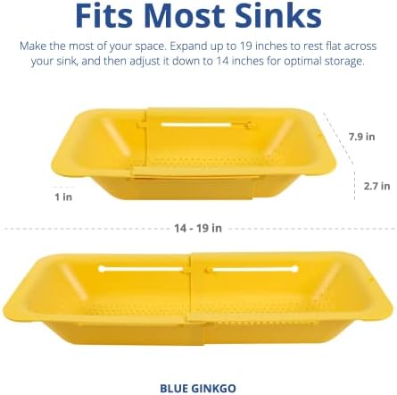 Blue Ginkgo Over Sink Colander, Extendable Kitchen Strainer