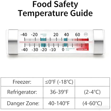 Refrigerator Freezer Thermometer 3 Pack, Easy Read Dial Fridge Thermometer