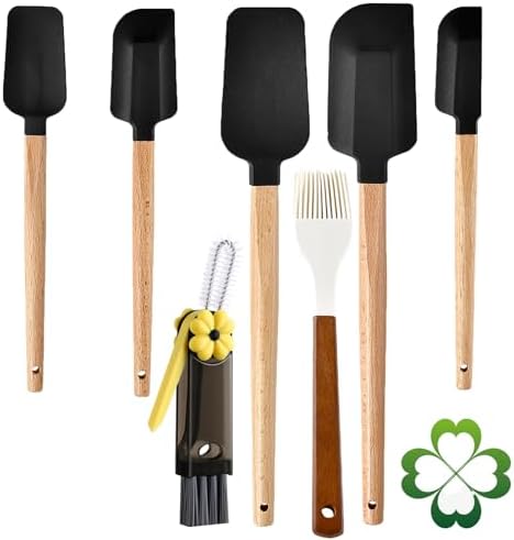 7 Piece Silicone Spatula Set, Food Grade Rubber Spatula Set