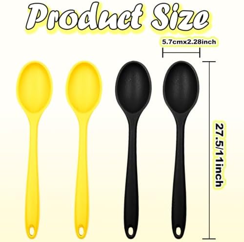 4Pcs Silicone Basting Serving Spoon Silicone Nonstick Mixing Spoon Silicone