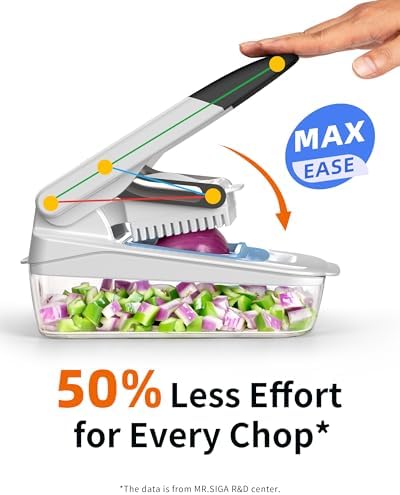 MR.SIGA Vegetable Chopper with Container, Vegetable Cutter