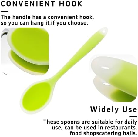 4Pcs Silicone Cooking Spoon, Heat-Resistant Nonstick Silicone Spoon