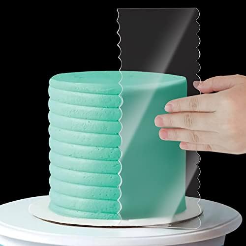 4 Pieces Large Clear Acrylic Cake Scraper Set Cakes Smoother Scraper Cake