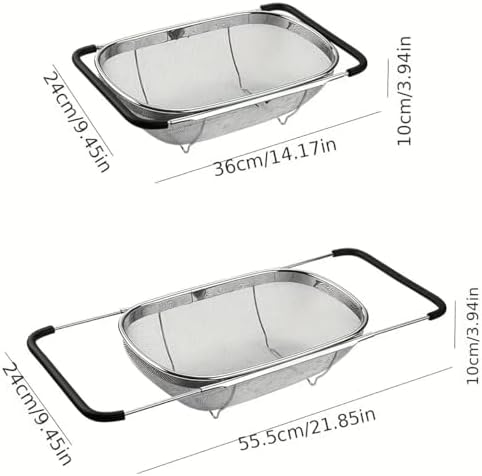 NikLye Stainless Steel Over the Sink Colander Basket