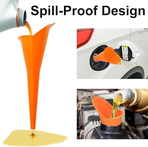 3-Pack Long-Neck Oil Funnels, Gas & Transmission Fluid
