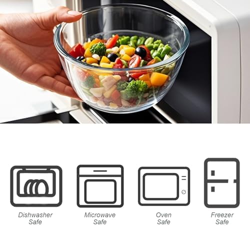 M MCIRCO 4 Packs Glass Mixing Bowls