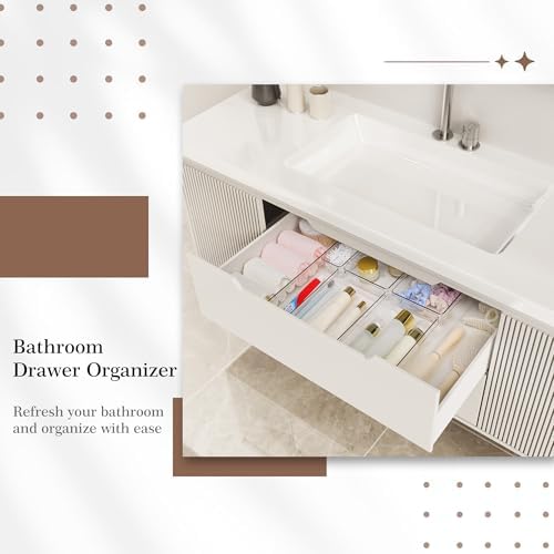 Criusia 14 PCS Clear Plastic Drawer Organizer Set