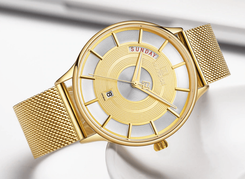 Minimalist Stainless Steel Analog Quartz Watch for Men